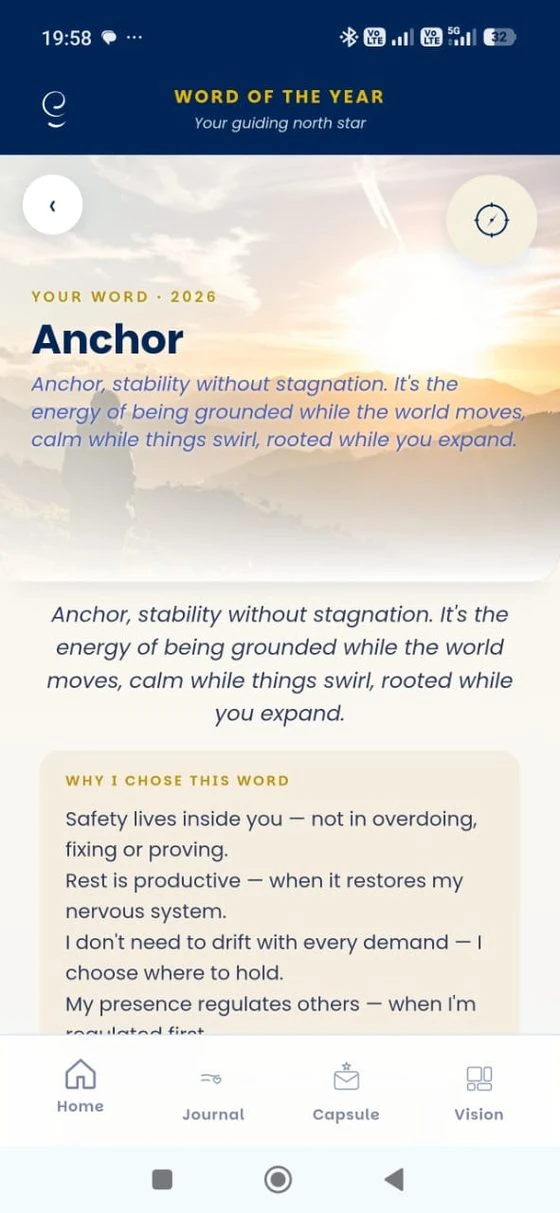 Word of the year screen